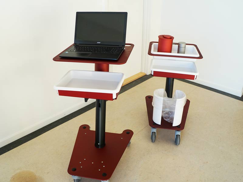 Two trolleys with different modules